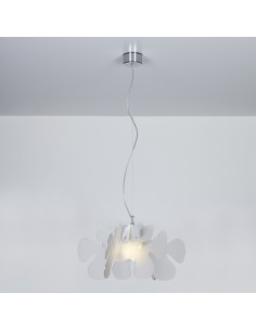 Aralia lampada a sospensione moderna dal design stilizzato in forme astratte in metacrilato satinato
