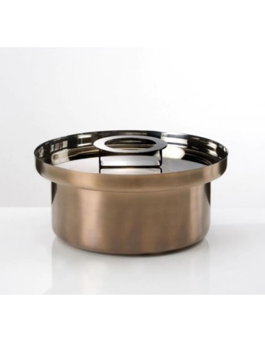 Foodwear sofisticata e moderna casseruola in acciaio bronzo dal design moderno completa di coperchio in vetro KnIndustrie -KN...