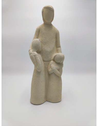 STATUA FAMIGLIA IN CERAMICA EFFETTO CEMENTO -PETITE FANTASIE