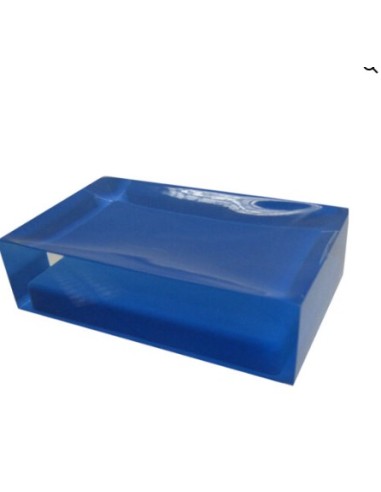 Porta sapone appoggio in resina blu collezione Raimbow -GEDY