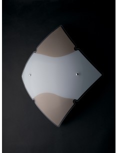 Lampada a soffitto plafoniera quadrata a vela 40 cm nel colore bianco e corda-tortora collezione Jolly