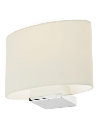 Lampada da parete applique con paralume ovale bianco e montatura minimale cromo collezione Enjoy -REDO GROUP