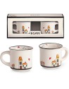 Idea Regalo set di 2 tazzine in ceramica smaltata collezione Le Casette Egan -EGAN