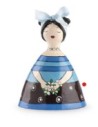Campanella portafortuna in ceramica smaltata blu e nero sagoma donna collezione Le Pupazze -EGAN