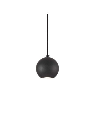 Lampada a sospensione singola pendente moderna a sfera minimale in metallo nero opaco collezione Mr Jack -IDEAL LUX