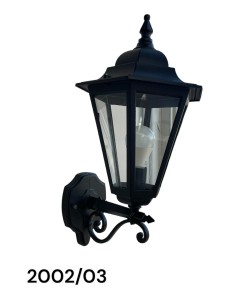 Lampada da parete lanterna da esterno e giardino esagonale in alluminio nero e vetri trasparenticollezione Nobile