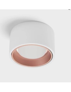 Lampada da soffitto in gesso con anello in alluminio verniciato rame